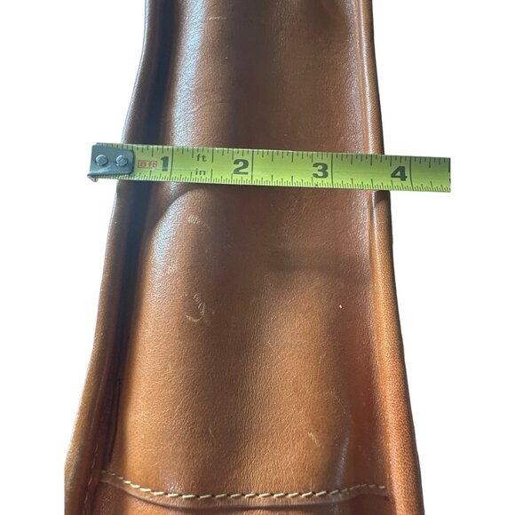 Brighton Tan Leather Shoulder Bag With Croc-Embossed Accent & Silver Hardware - Picture 12 of 12